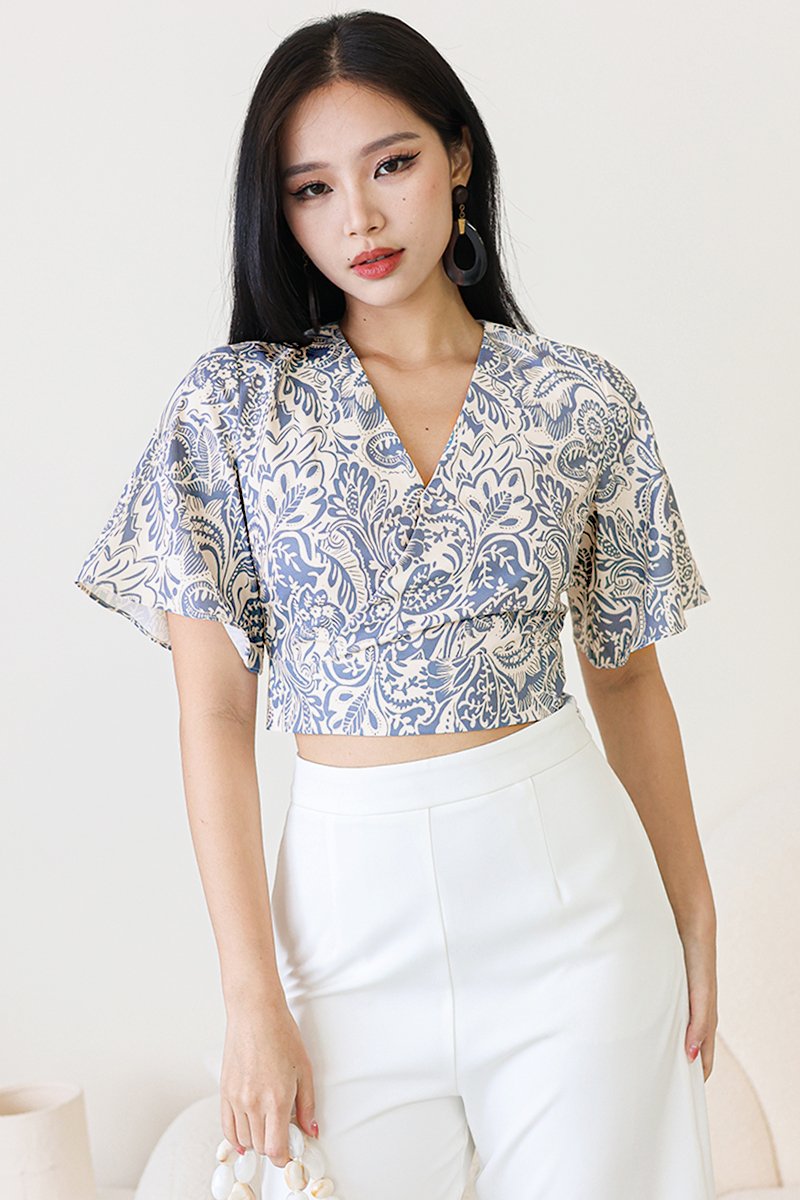 *RESTOCKED* Yuko Kimono Wrap Top (Royal Tropical Batik) | Dear Lyla