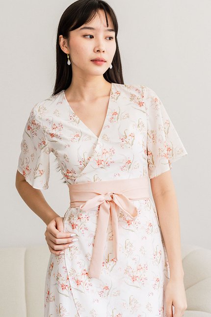 Arya Kimono Midi Dress (Spring Garden)