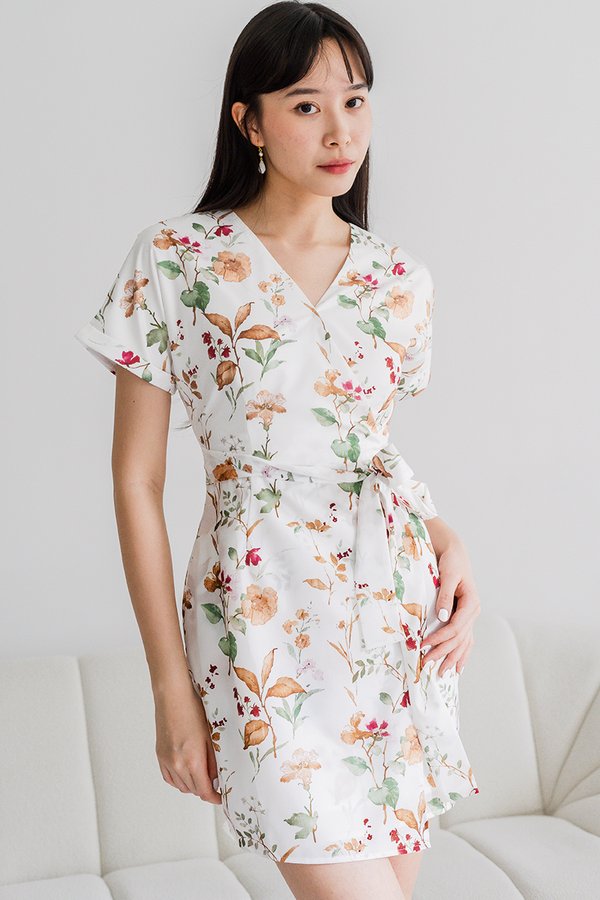 Alyssa Cuffed Sleeve Wrap Dress (Spring Meadow)