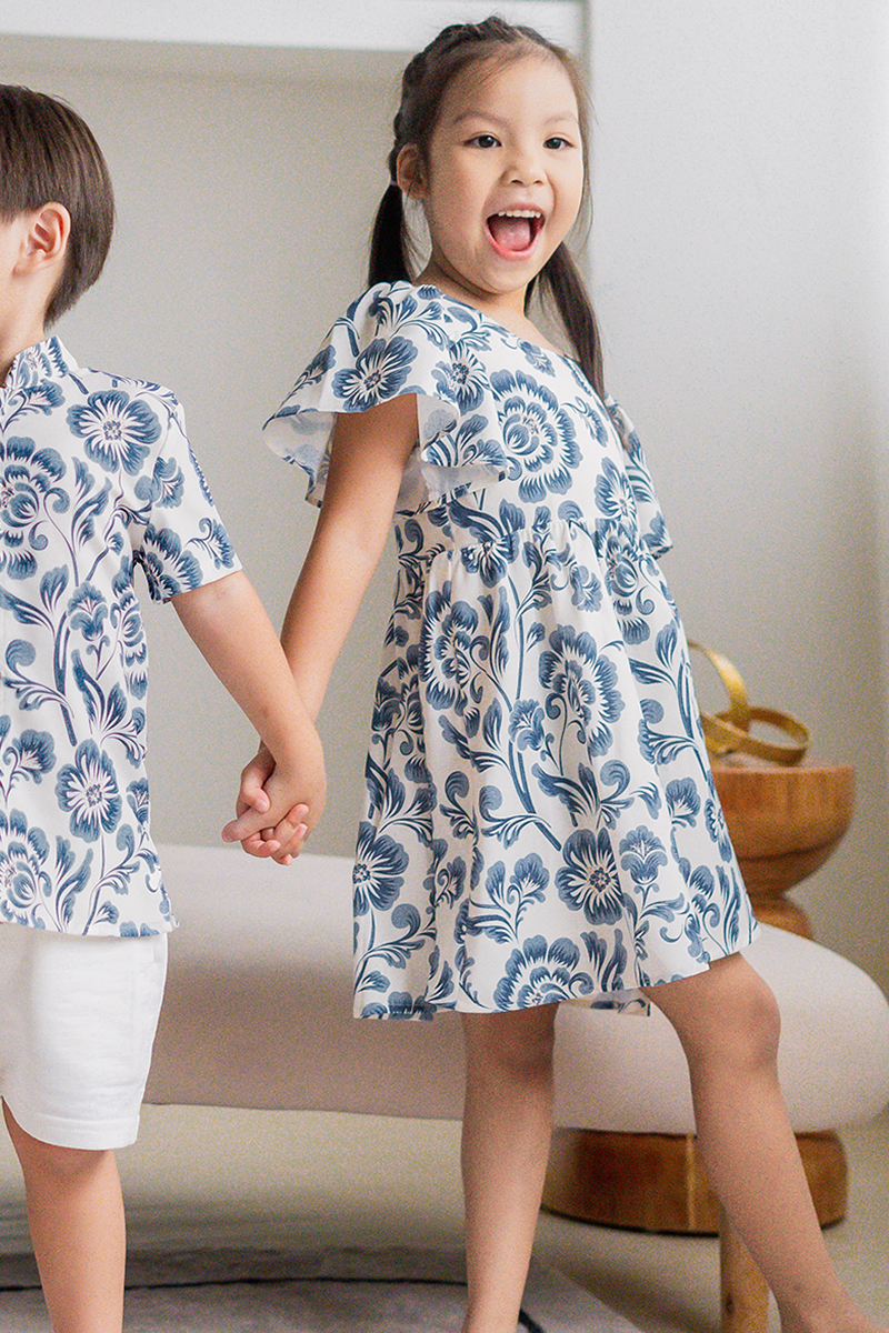 Kids Dani Scoop Neck Dress (Oriental Blossom) | Dear Lyla
