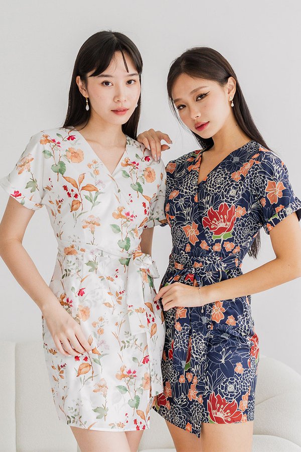 Alyssa Cuffed Sleeve Wrap Dress (Spring Meadow)