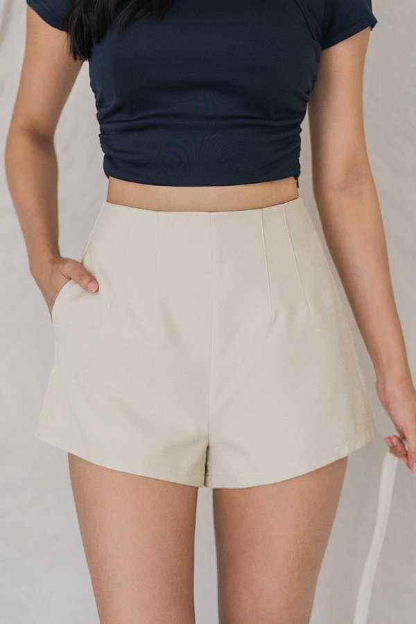 *BACKORDER II* *SIZE XS, XL, XXL INSTOCK* Bree High Waist Shorts (Oat)