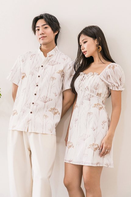 Dan Mandarin Collar Shirt V2 (Sand Dandelion)