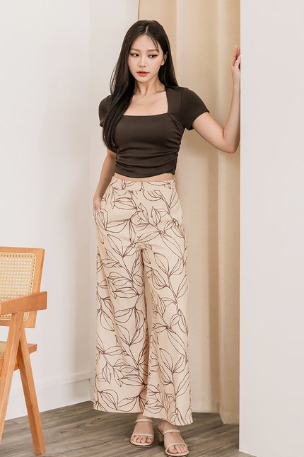 Pearlie Wide Leg Pants - Petite (Earthy Tranquility)