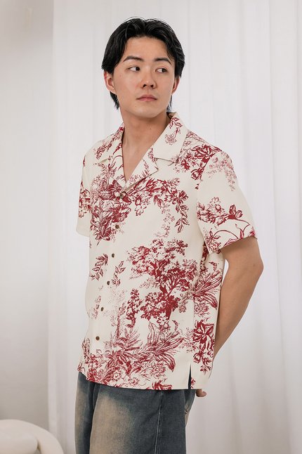 Jayden Collar Shirt V2 (Maroon Earthy Bliss)