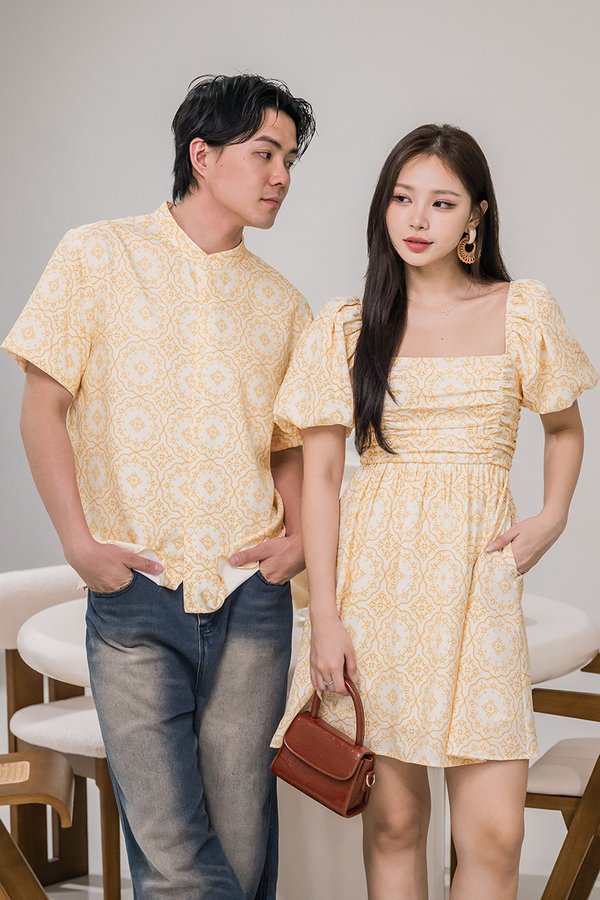 Hans Mandarin Collar Shirt (Mandarin Abundance)