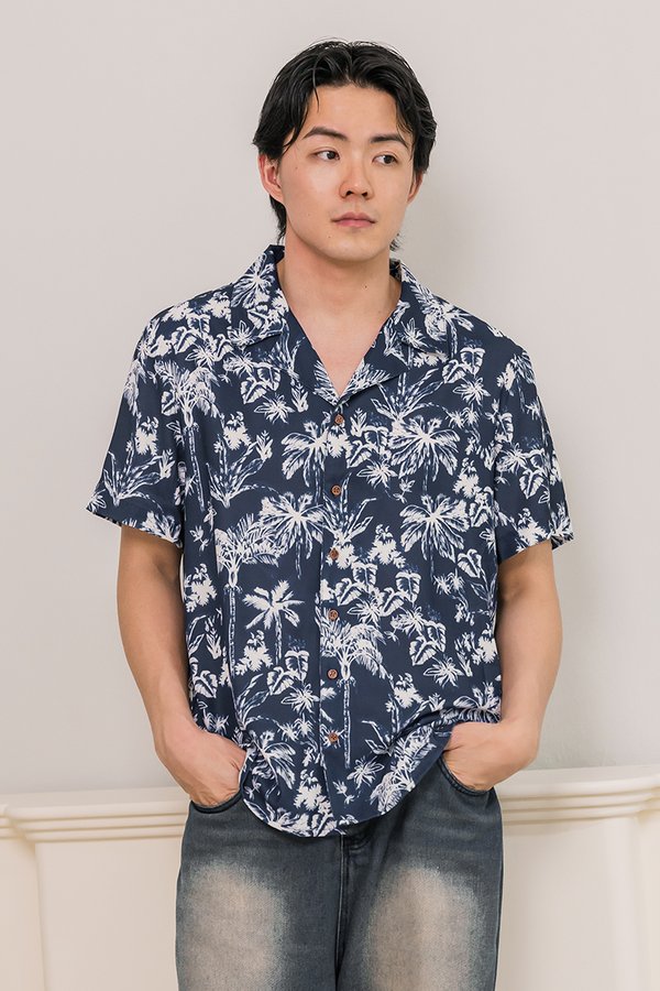 Jayden Collar Shirt V2 (Navy Tropical)
