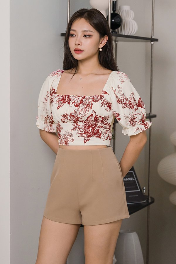 *RESTOCKED* Bree High Waist Shorts V2 (Khaki)