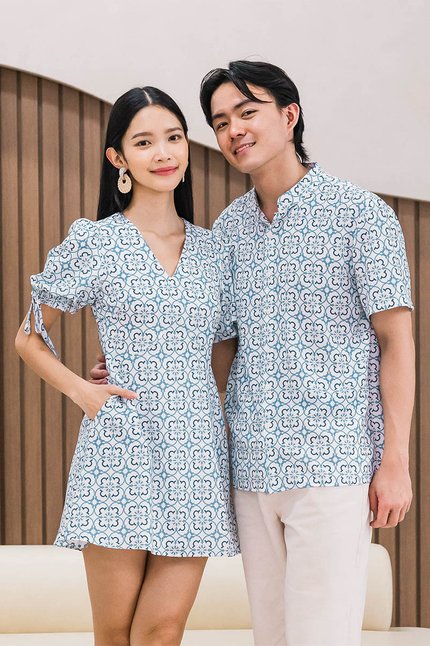 Dan Mandarin Collar Shirt (Moroccan Flair)