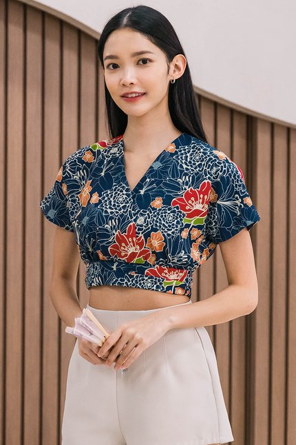 Ashley Wrap Top (Royal Peranakan)