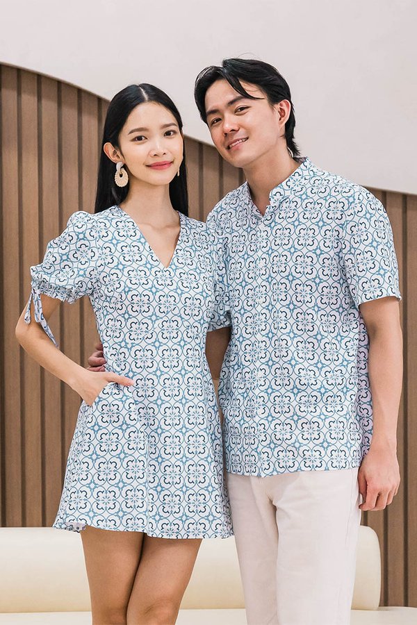 Dan Mandarin Collar Shirt (Moroccan Flair)