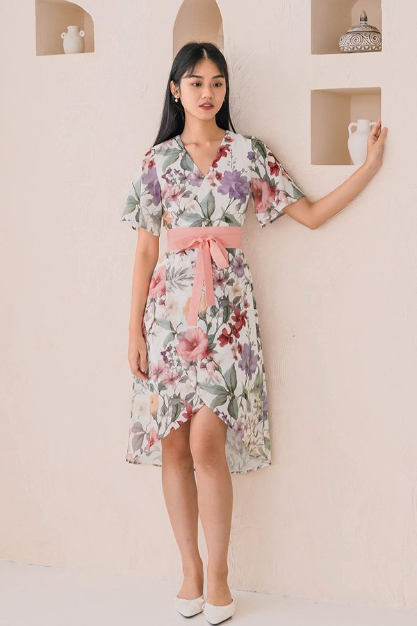 Arya Kimono Midi Dress (Lush Garden)