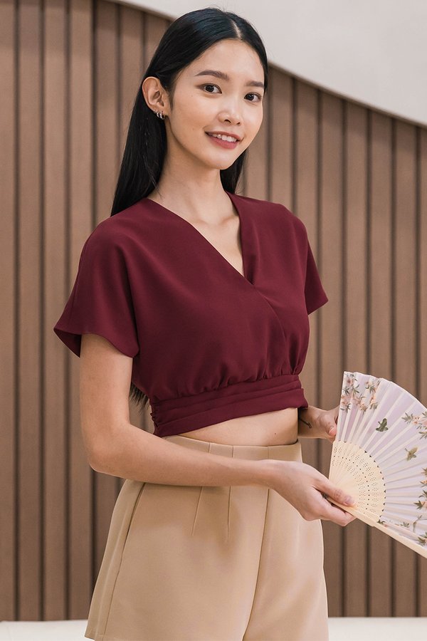 Ashley Wrap Top (Maroon)