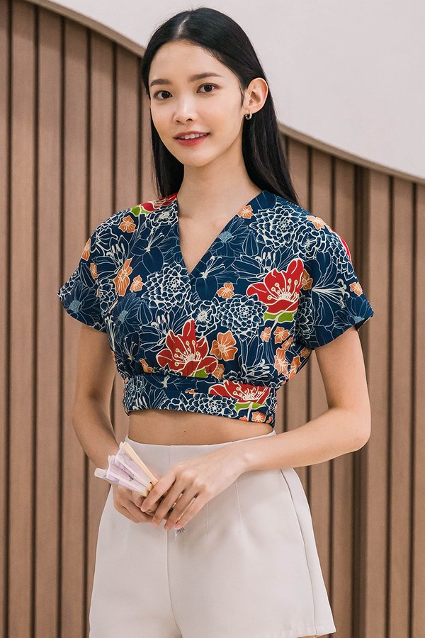 Ashley Wrap Top (Royal Peranakan)
