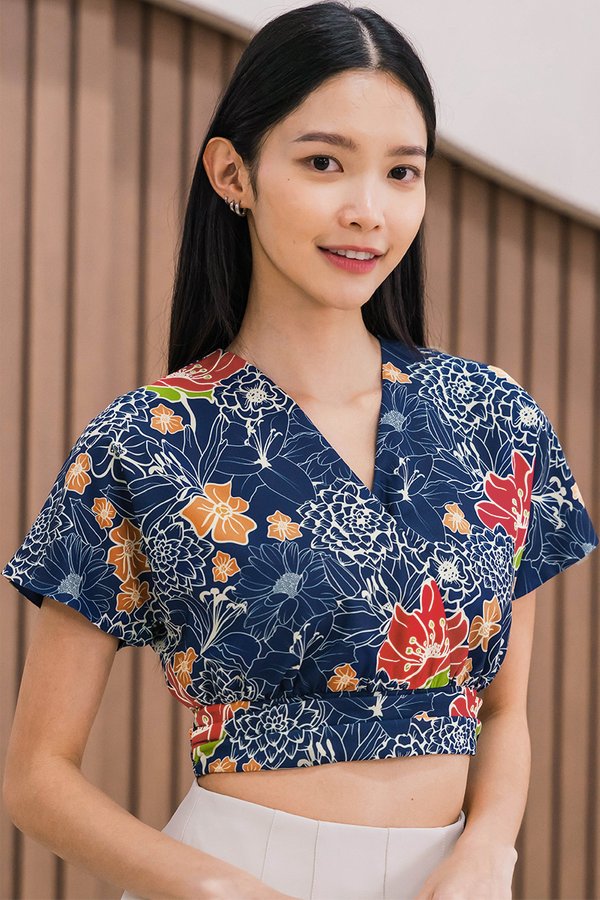 Ashley Wrap Top (Royal Peranakan)