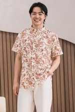 Dan Mandarin Collar Shirt (Rust Batik)