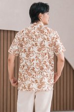 Dan Mandarin Collar Shirt (Rust Batik)