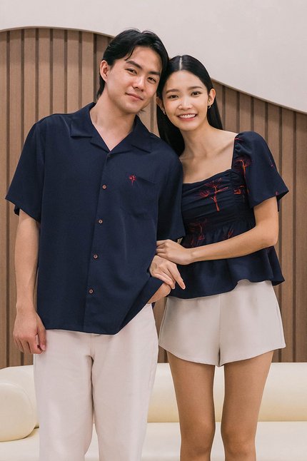 Jordan Collar Shirt (Navy Spring Bloom)