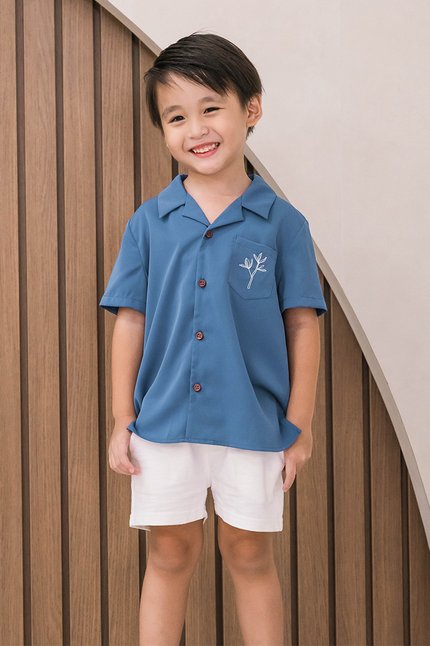Kids Jay Collar Shirt (Blue Spring Bloom)