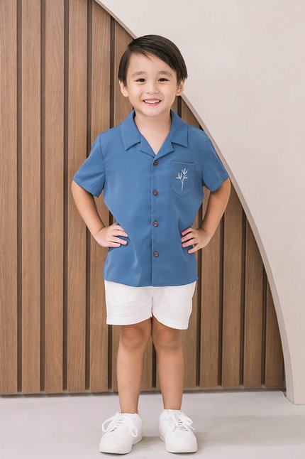 Kids Jay Collar Shirt (Blue Spring Bloom)