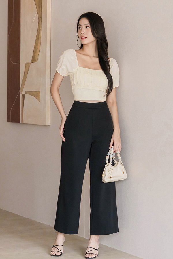 Pearlie Wide Leg Pants - Petite (Black)