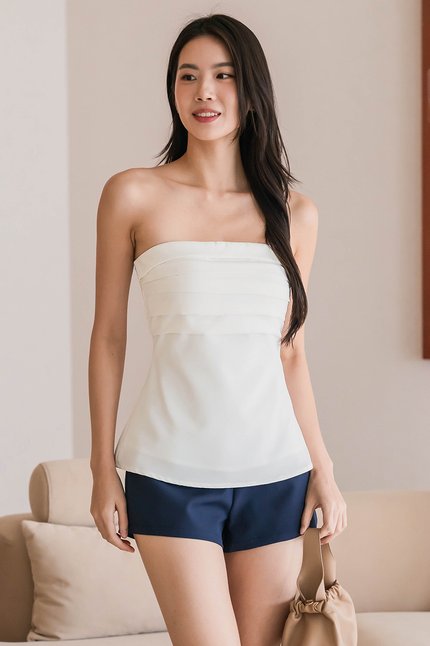 Bree Padded 2-Way Folds Top (White)