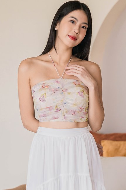 Georgia Padded Folds 2-Way Halter Top (Springtime)