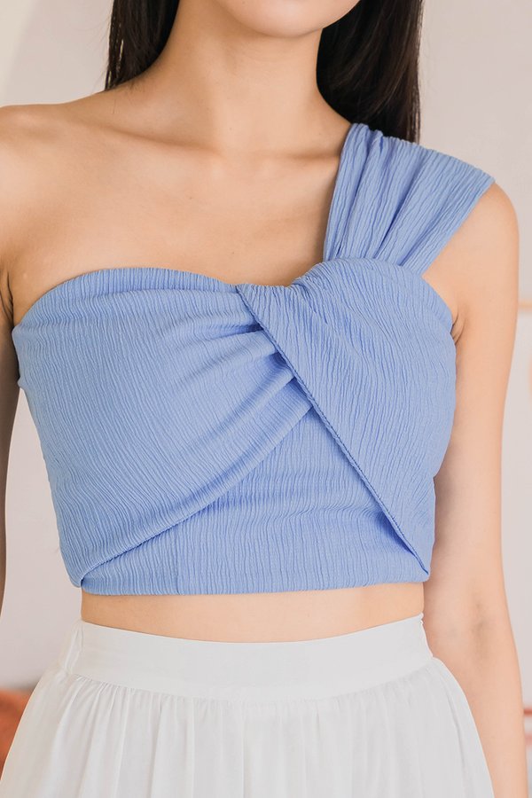 Lucia Padded Bustier Toga Top (Cornflower Blue)