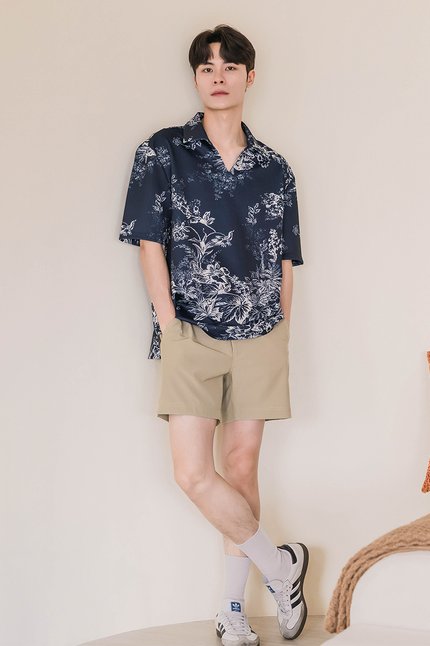 Oliver Polo Oversize Collar Shirt (Midnight Earthy Bliss)
