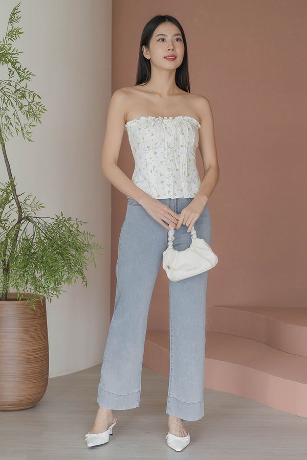 Fennie Padded Button Tube Top (Marigold Garden)