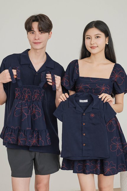 Kids Jay Collar Shirt (Navy Florette)