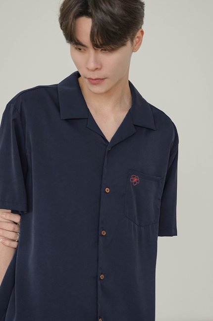 Jordan Oversized Collar Shirt (Navy Florette)