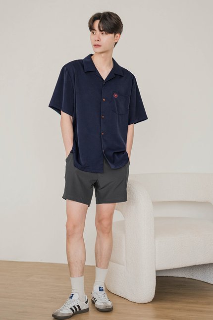 Jordan Oversized Collar Shirt (Navy Florette)