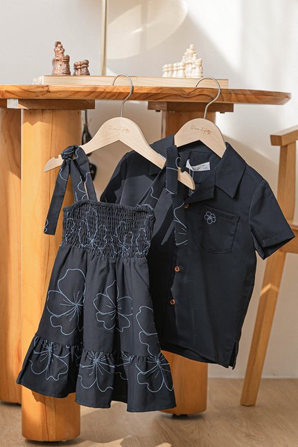Kids Jay Collar Shirt (Midnight Florette)