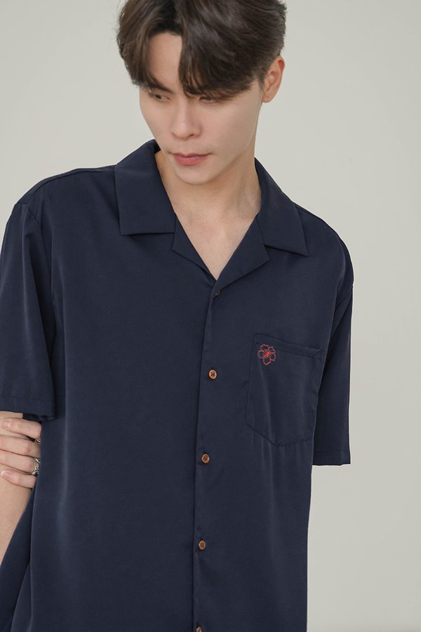 Jordan Oversized Collar Shirt (Navy Florette)