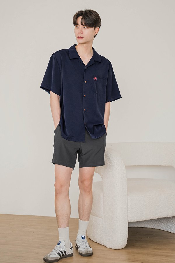 Jordan Oversized Collar Shirt (Navy Florette)
