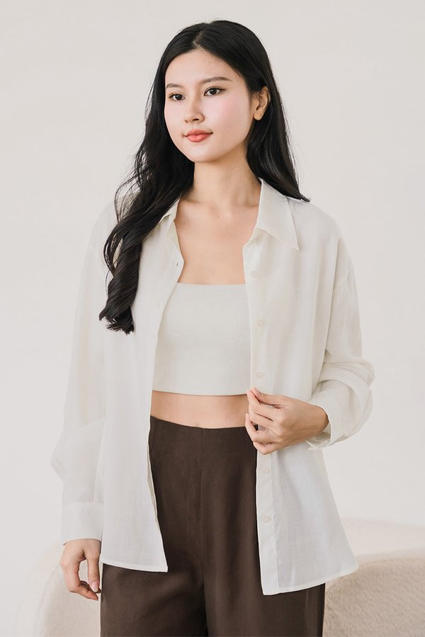 Eden Button Oversize Shirt (Off-White)