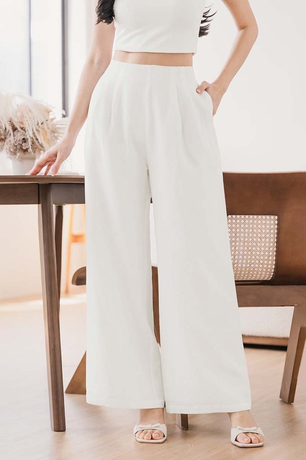 Noah Tencel Linen Wide Leg Pants - Regular (White)