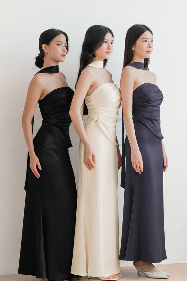 Clarissa Satin Maxi Skirt - Regular (Black)