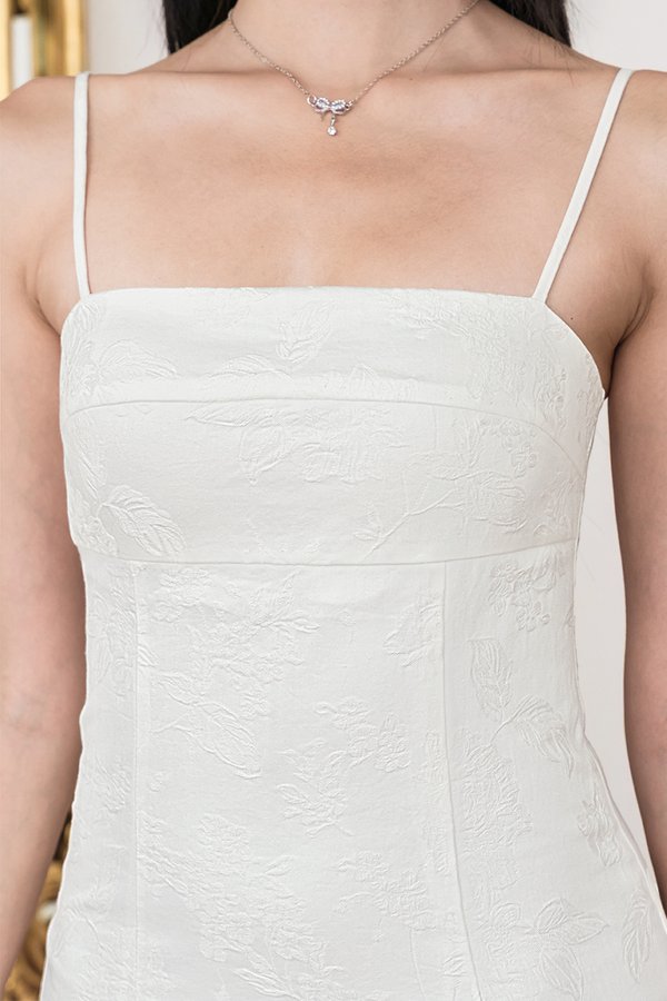 Dania Padded Column Midi Dress (White Orient)