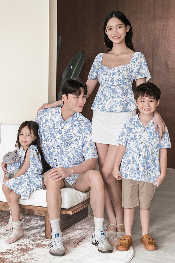 Kids Jay Collar Shirt (Blue Batik)