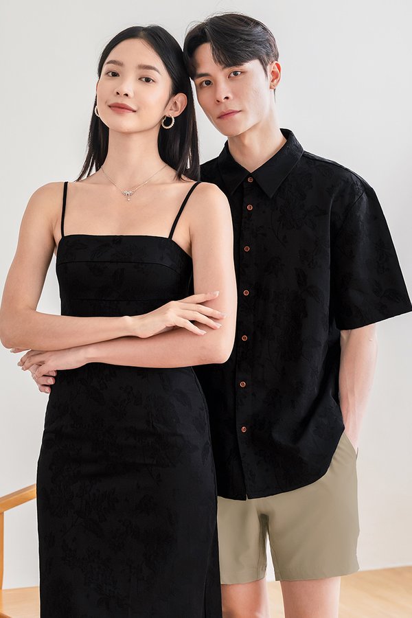 Damian Oversize Collar Shirt (Black Orient)