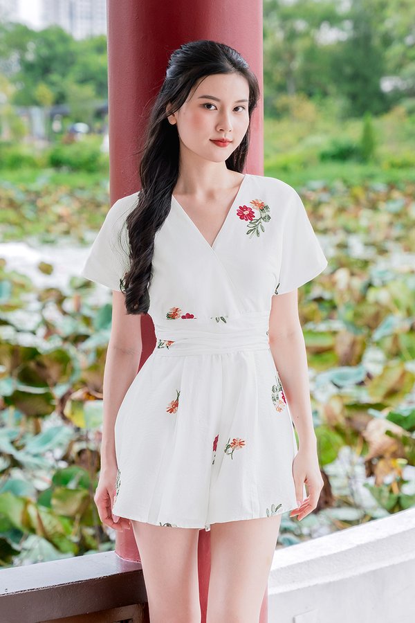 *PREORDER - 20 JAN* Kara Kimono Wrap Flare Romper (Prosperous Florals)