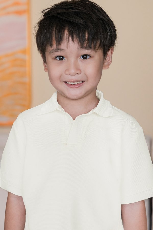 Kids Keane Polo Knit Top (Cream)