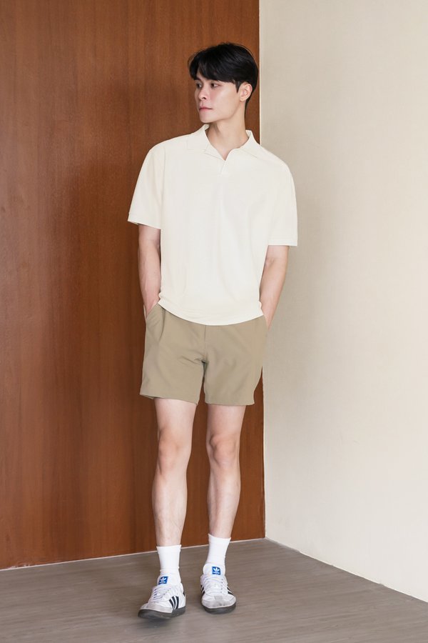 Kyle Polo Oversize Knit Top (Cream)