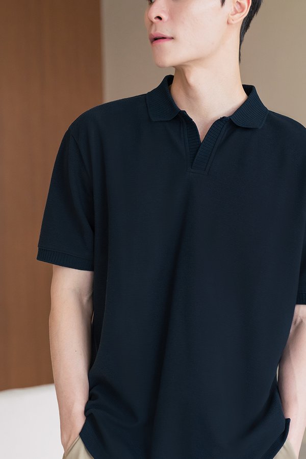 Kyle Polo Oversize Knit Top (Midnight)