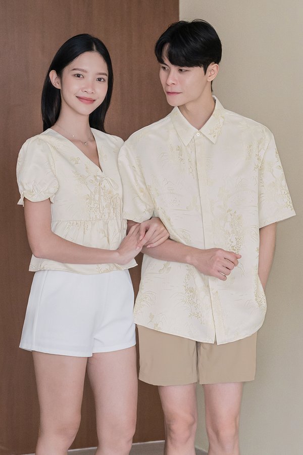 满乐 Man Le Ribbon Peplum Top (Golden Treasures)