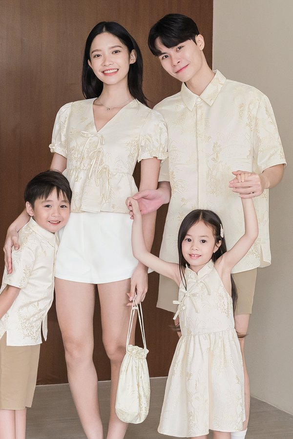 *PREORDER - ETA 31 Dec* Kids 满 Man Ribbon Cheongsam Dress (Golden Treasures)