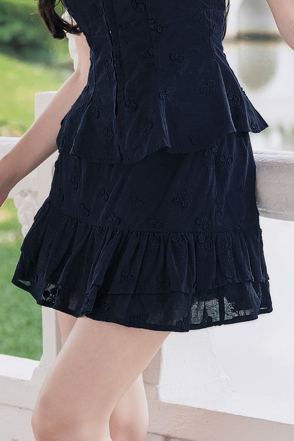 Aria Elasticised Flutter Skorts (Midnight Embroidery)