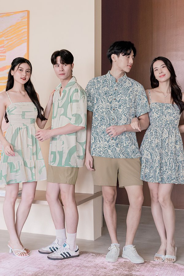 *RESTOCKED* Oliver Polo Oversize Collar Shirt (Sage Artistry)